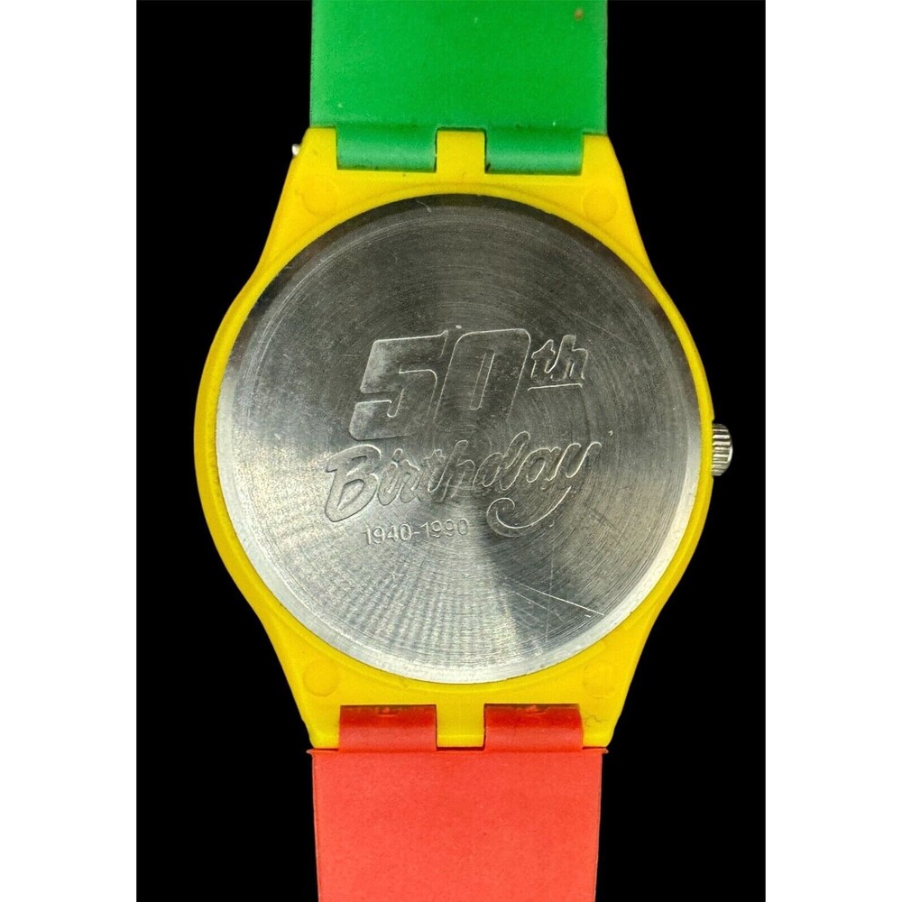 M&Ms Collectible Watch 1990 Vintage 50th Birthday Quartz Analog Three Hands